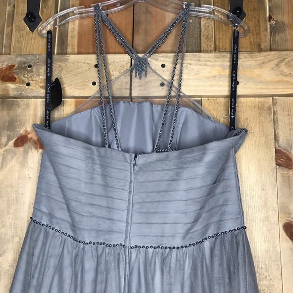 Alfred Angelo Strapless Gray Prom Bridesmaid Dress - Picture 7 of 8